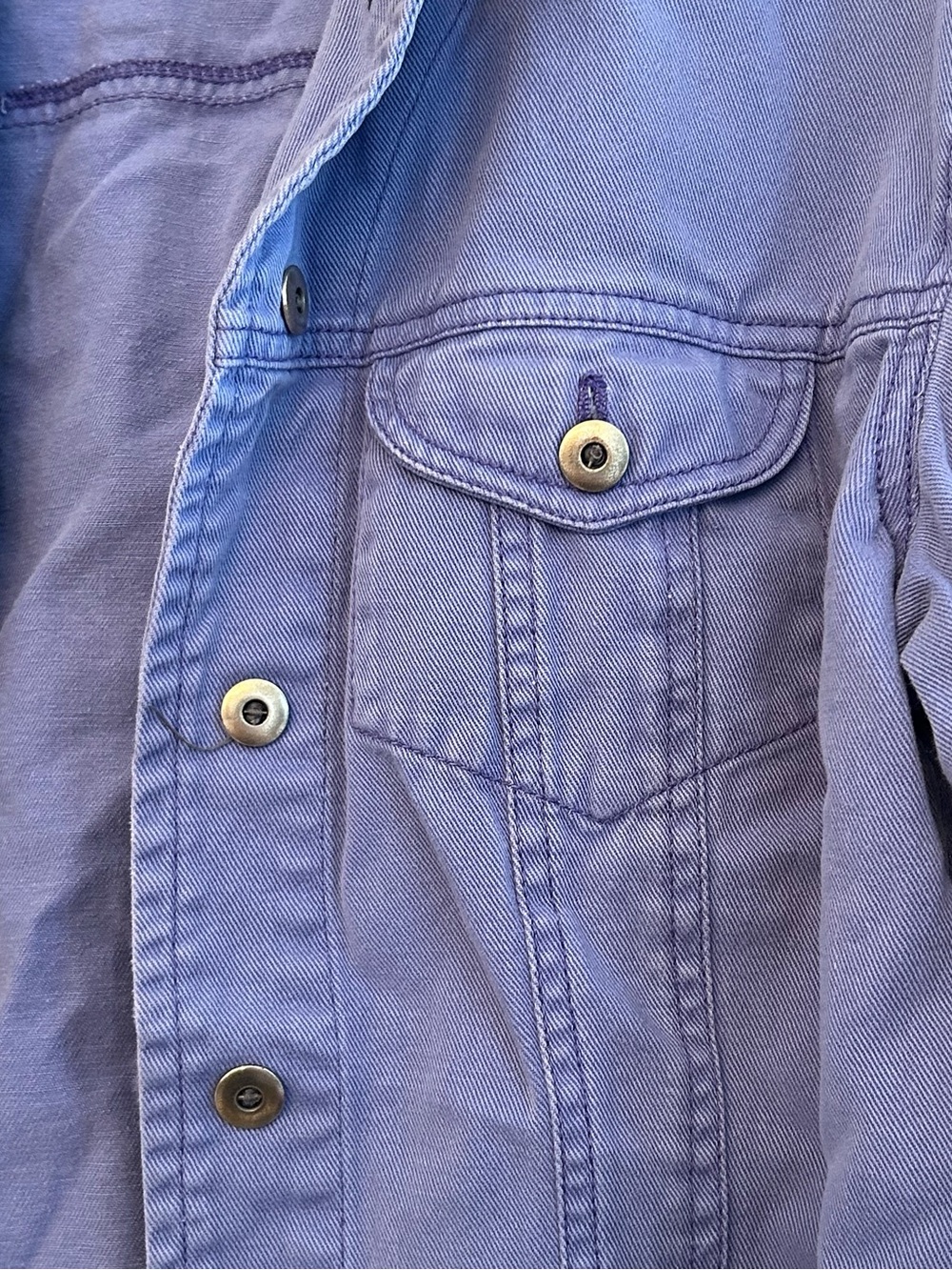 Chico's Periwinkle Blue Lightweight Cotton Jacket Size 1/Medium - Picture 3 of 5